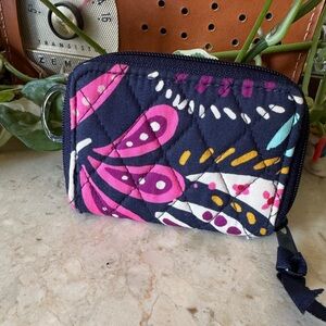 Vera Bradley Small Zip-Around Wallet RFID in Painted Paisley
